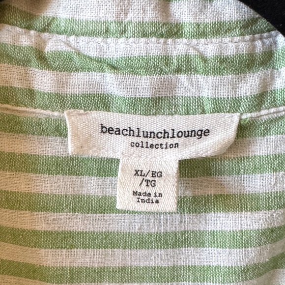 Beach lunch lounge Striped Sleeveless dress linen /cotton blend -made in India - Picture 4 of 9